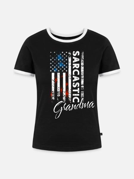 Sarkastischer Oma - Frauen Kontrast-T-Shirt - Schwarz/Weiß