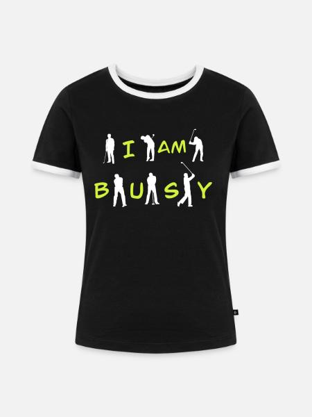 Golf spielen - Frauen Kontrast-T-Shirt - Schwarz/Weiß