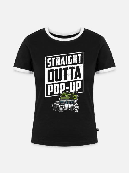 Wohnmobilzubehör Pop-up-camper - Frauen Kontrast-T-Shirt - Schwarz/Weiß