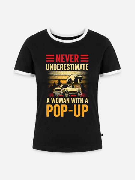 Wohnmobilzubehör Pop-up-camper - Frauen Kontrast-T-Shirt - Schwarz/Weiß
