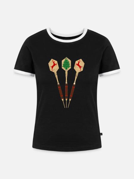 Dartpfeile - Weihnachten - Frauen Kontrast-T-Shirt - Schwarz/Weiß