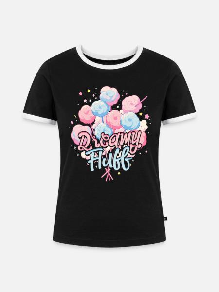 Zuckerwatte Dreamy Fluff - Frauen Kontrast-T-Shirt - Schwarz/Weiß