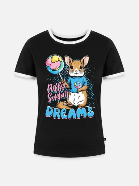 Zuckerwatte Sugar Dreams - Frauen Kontrast-T-Shirt - Schwarz/Weiß