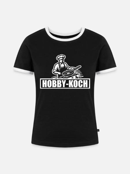 Hobbykoch - Kochen - Frauen Kontrast-T-Shirt - Schwarz/Weiß