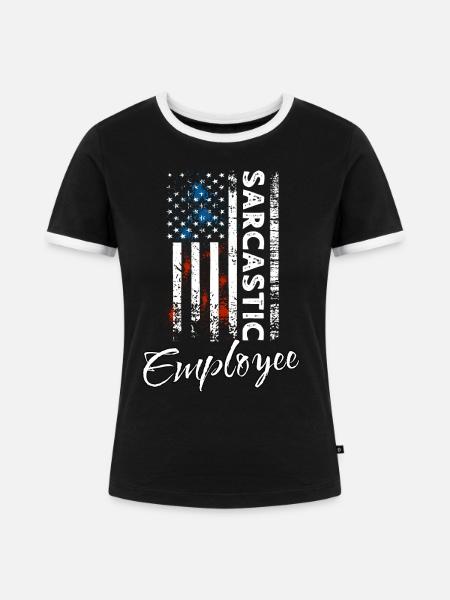 Sarkastischer Mitarbeiter - Frauen Kontrast-T-Shirt - Schwarz/Weiß