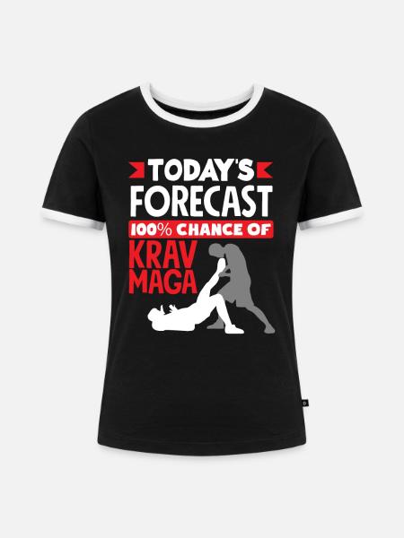 Krav Maga Vorhersage - Frauen Kontrast-T-Shirt - Schwarz/Weiß