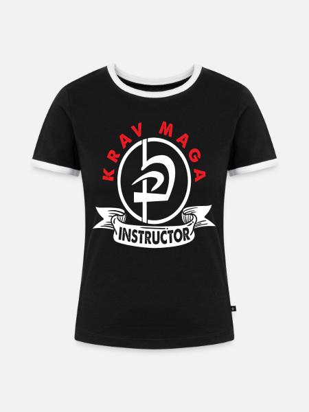 Krav Maga Trainer - Frauen Kontrast-T-Shirt - Schwarz/Weiß