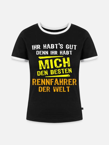 rRennfahrer Geschenk - Frauen Kontrast-T-Shirt - Schwarz/Weiß