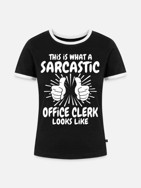 Sarkastischer Büroarbeiter - Frauen Kontrast-T-Shirt - Schwarz/Weiß