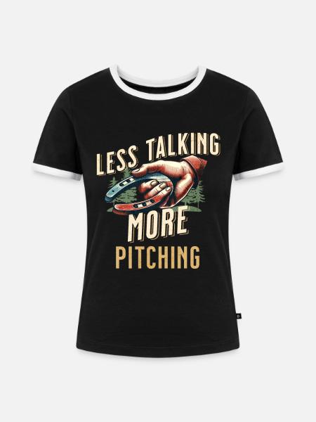 Hufeisenwerfen Horseshoe Pitching - Frauen Kontrast-T-Shirt - Schwarz/Weiß