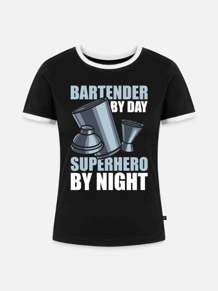 Barkeeper Bartender - Frauen Kontrast-T-Shirt - Schwarz/Weiß