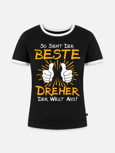 Dreher Geschenkidee - Frauen Kontrast-T-Shirt - Schwarz/Weiß