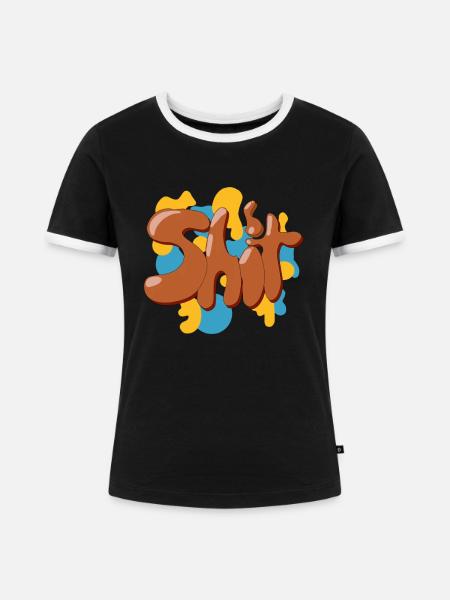 Shit - Frauen Kontrast-T-Shirt - Schwarz/Weiß