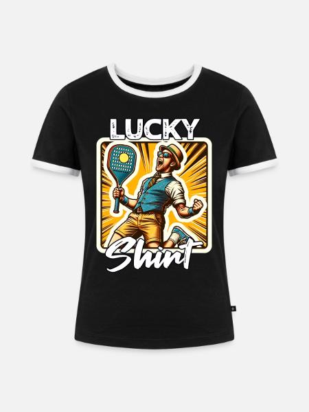 Paddleball Spieler - Frauen Kontrast-T-Shirt - Schwarz/Weiß