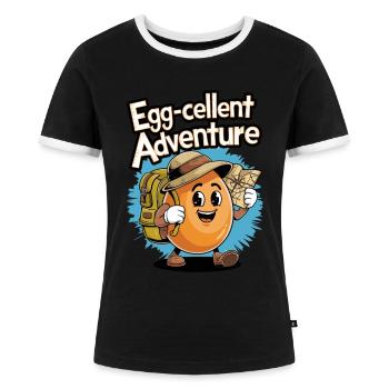 Lustiges Ei Wanderung Wandern Ausgezeichnet - Frauen Kontrast-T-Shirt - Schwarz/Weiß - Vorne - Selfina (174cm)
