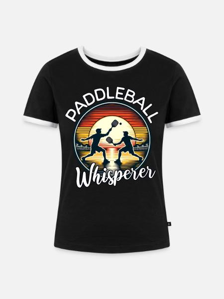 Paddleball Flüsterer - Frauen Kontrast-T-Shirt - Schwarz/Weiß