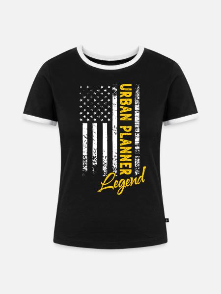 Stadtplaner Legende - Frauen Kontrast-T-Shirt - Schwarz/Weiß