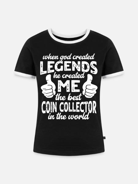 Bester Münzsammler Legende - Frauen Kontrast-T-Shirt - Schwarz/Weiß