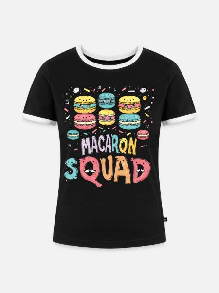 Macaron-liebhaber Macaron Baker - Frauen Kontrast-T-Shirt - Schwarz/Weiß