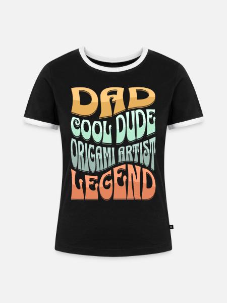 Papa Origami - Frauen Kontrast-T-Shirt - Schwarz/Weiß