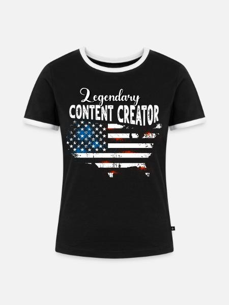 Content Creator US - Frauen Kontrast-T-Shirt - Schwarz/Weiß