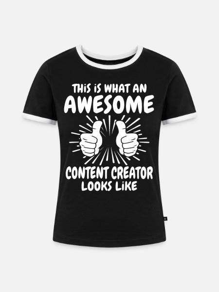 Content Creator - Frauen Kontrast-T-Shirt - Schwarz/Weiß
