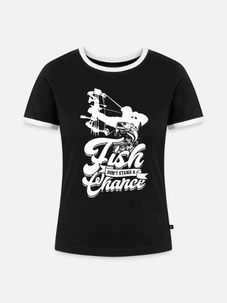 Bogenfischer Bogenfischen Bogenangeln - Frauen Kontrast-T-Shirt - Schwarz/Weiß