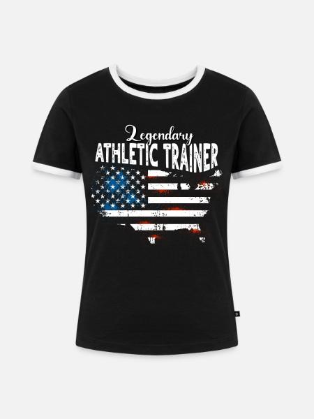 Athletiktrainer US - Frauen Kontrast-T-Shirt - Schwarz/Weiß