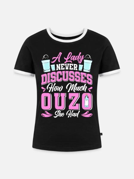 Griechenland Ouzo - Frauen Kontrast-T-Shirt - Schwarz/Weiß