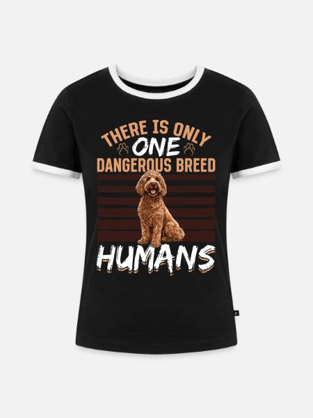 Goldendoodle Dog Owner - Frauen Kontrast-T-Shirt - Schwarz/Weiß