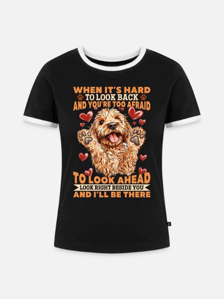 Goldendoodle Dog Owner - Frauen Kontrast-T-Shirt - Schwarz/Weiß