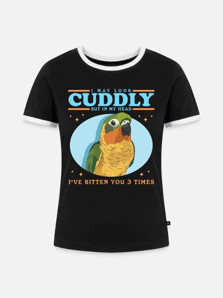 Conure Conures Papageien Geschenke - Frauen Kontrast-T-Shirt - Schwarz/Weiß