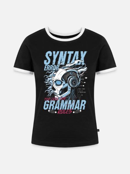 Computerlinguist Syntax Error - Frauen Kontrast-T-Shirt - Schwarz/Weiß