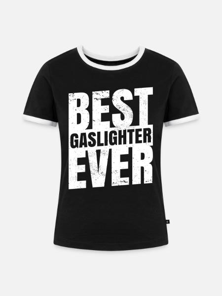Echtes Professionelles Gaslighting - Frauen Kontrast-T-Shirt - Schwarz/Weiß