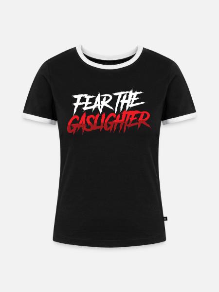 Echtes Professionelles Gaslighting - Frauen Kontrast-T-Shirt - Schwarz/Weiß