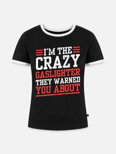 Echtes Professionelles Gaslighting - Frauen Kontrast-T-Shirt - Schwarz/Weiß