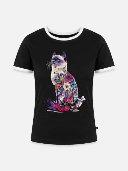 Birma - Frauen Kontrast-T-Shirt - Schwarz/Weiß