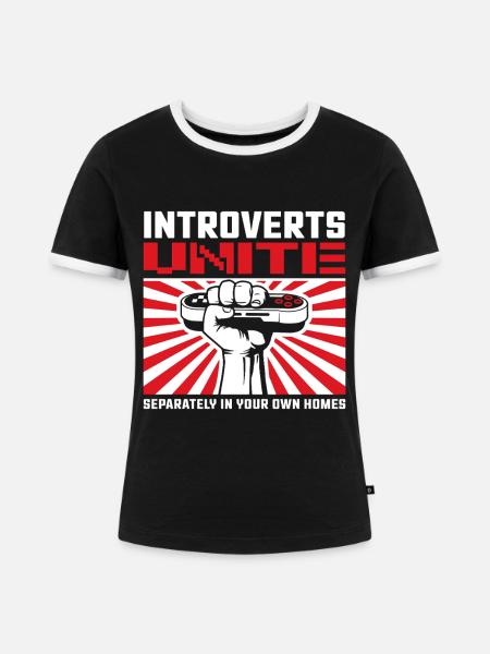 Introvertierte Vereinigen Sich - Frauen Kontrast-T-Shirt - Schwarz/Weiß