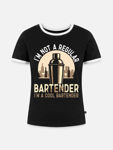 Barkeeper Barmann Bartending - Frauen Kontrast-T-Shirt - Schwarz/Weiß