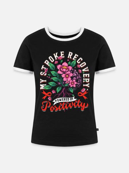Schlaganfall Erholung - Frauen Kontrast-T-Shirt - Schwarz/Weiß