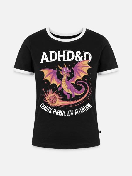 Adhs RPG - Frauen Kontrast-T-Shirt - Schwarz/Weiß