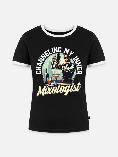 Barkeeper Barmann Bartending Mixologist - Frauen Kontrast-T-Shirt - Schwarz/Weiß