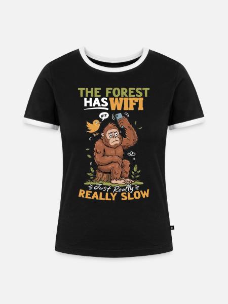 Bigfoot Sasquatch - Frauen Kontrast-T-Shirt - Schwarz/Weiß