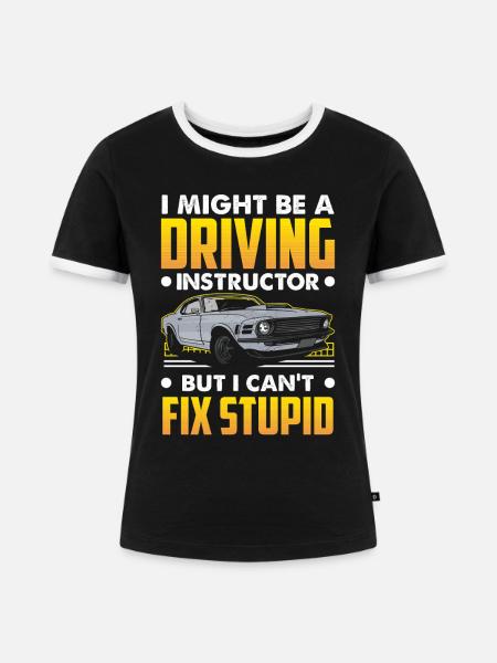 Fahrschule Fahrlehrer - Frauen Kontrast-T-Shirt - Schwarz/Weiß