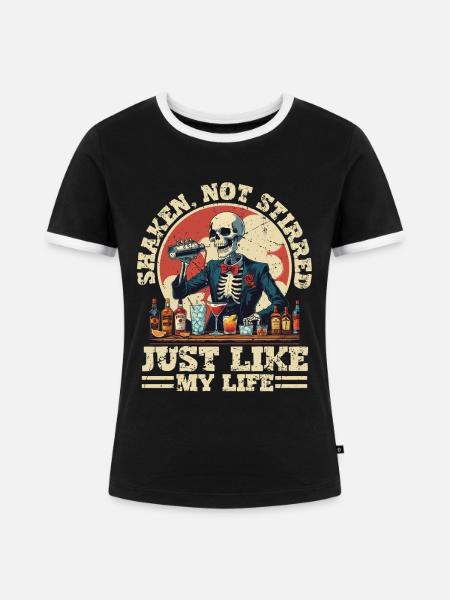 Barkeeper Barmann Bartending - Frauen Kontrast-T-Shirt - Schwarz/Weiß