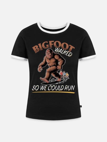 Bigfoot Sasquatch - Frauen Kontrast-T-Shirt - Schwarz/Weiß
