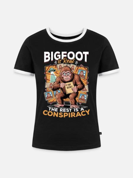 Bigfoot Sasquatch - Frauen Kontrast-T-Shirt - Schwarz/Weiß