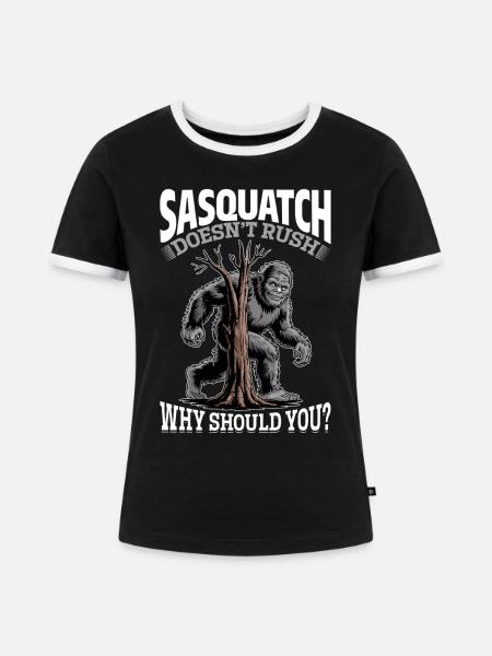 Bigfoot Sasquatch - Frauen Kontrast-T-Shirt - Schwarz/Weiß