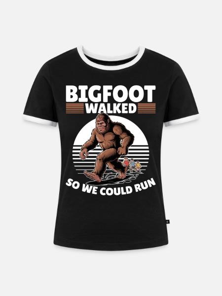 Bigfoot Sasquatch - Frauen Kontrast-T-Shirt - Schwarz/Weiß