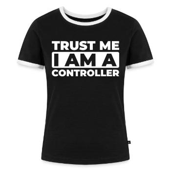 Controller - Frauen Kontrast-T-Shirt - Schwarz/Weiß - Vorne - Selfina (174cm)